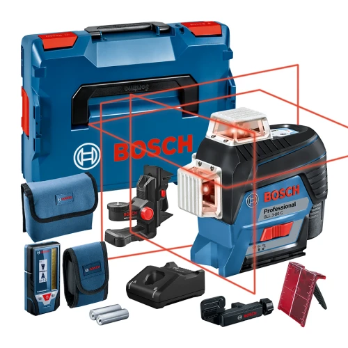 Лазерний нівелір Bosch GLL 3-80 C з приймачем променя (0601063R05)