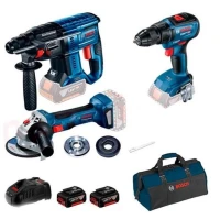 Набор аккумуляторных инструментов Bosch GSR 18V-50 / GWS 180-LI / GBH 180-LI (АКБ + ЗУ) (0615990M32)