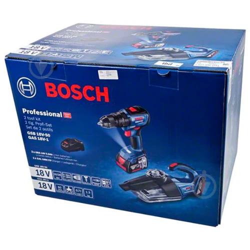 Набор электроинструмента Bosch GSB 18V-50 и GAS 18V-1 Professional (0615990M44)