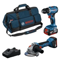 Набір акумуляторних інструментів Bosch Professional 18 В GSR 18V-45 / GWS 18V-8 (АКБ і ЗП) (0615A5007N)