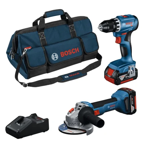 Набір акумуляторних інструментів Bosch Professional 18 В GSR 18V-45 / GWS 18V-8 (АКБ і ЗП) (0615A5007N)