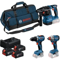 Набор аккумуляторных инструментов Bosch Professional 18 В GSR 18V-65 / GBH 18V-22 / GDX 18V-285 (АКБ и ЗУ) (0615A50093)