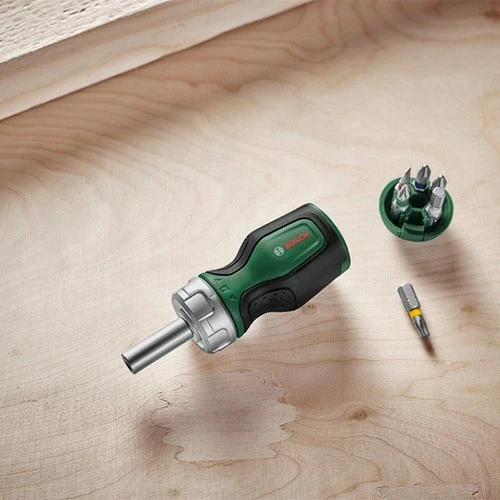 Викрутка з тріскачкою та набором біт Bosch (7 шт.) (1600A027PK)