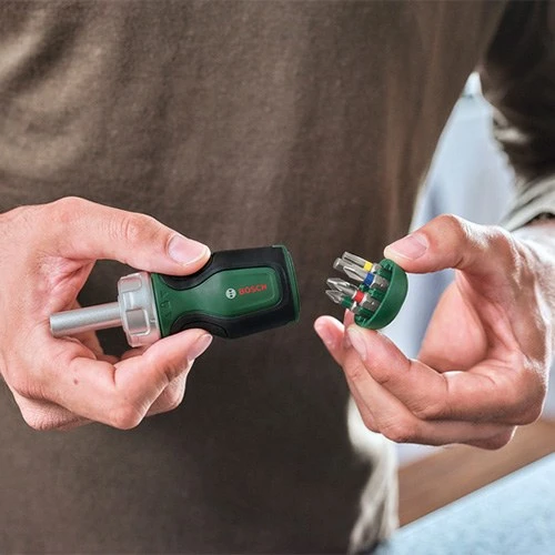 Викрутка з тріскачкою та набором біт Bosch (7 шт.) (1600A027PK)