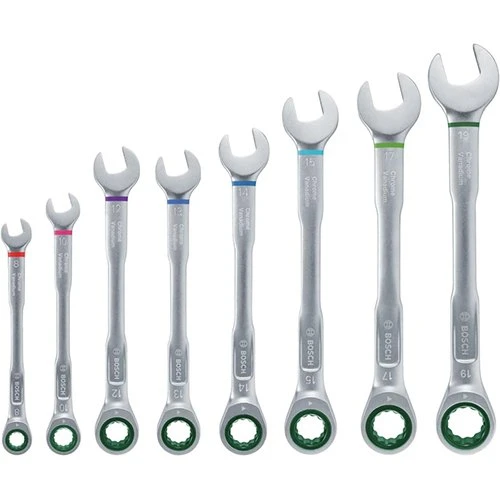 Набір комбінованих ключів з тріскачкою Bosch (8 шт.) (1600A027PS)