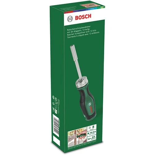 Викрутка з тріскачкою та набором біт Bosch (13 шт.) (1600A02BX2)