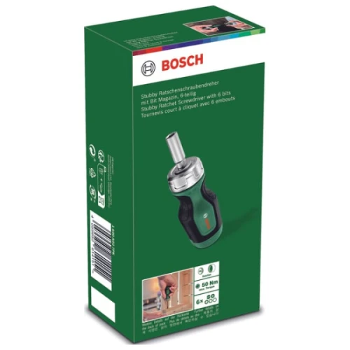 Викрутка з тріскачкою та набором біт Bosch (6 шт.) (1600A032UY)