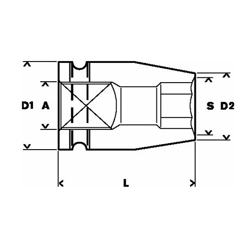 Торцевая ударная 6-гранная головка Bosch Impact Control 1/2" DR 30 мм (1608555065)