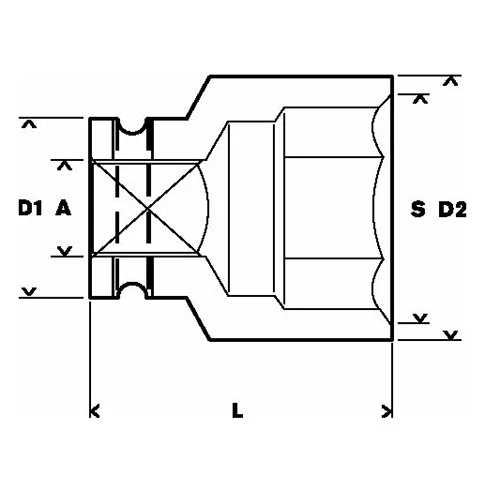Торцевая ударная 6-гранная головка Bosch Impact Control 3/4" DR 19 мм (1608556005)