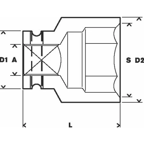 Торцевая ударная 6-гранная головка Bosch Impact Control 1" DR 27 мм (1608557046)
