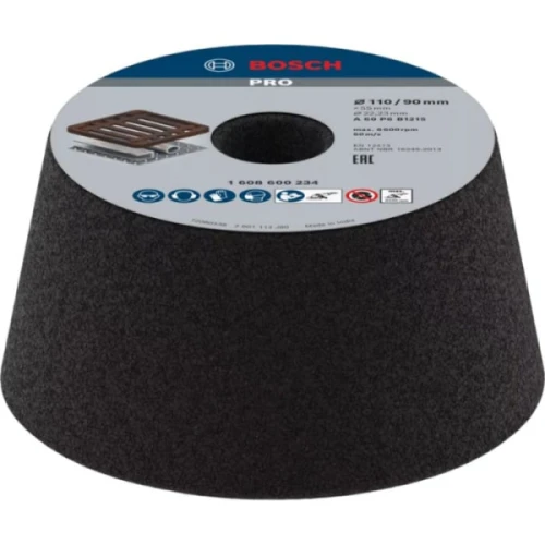 Конический шлифовальный круг для шлифмашин Bosch PRO Metal G60 (110x55x22.23 мм) (1608600234)