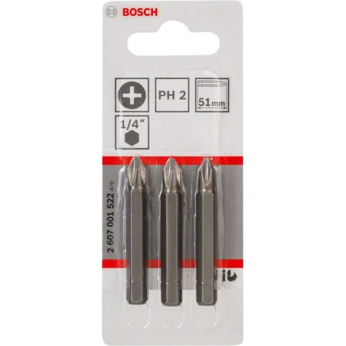 Бита Bosch Extra-Hart PH2 x 51 мм (3 шт.) (2607001522)