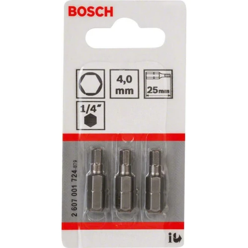 Бита Bosch Extra-Hart HEX 4.0 x 25 мм (3 шт.) (2607001724)