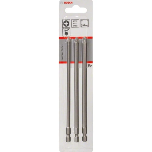 Набор бит Bosch Extra-Hart PZ1/PZ2/PZ3 x 152 мм (3 шт.) (2607001762)