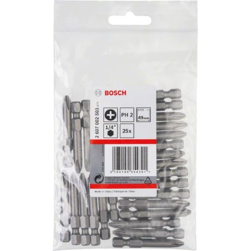 Бита Bosch Extra-Hart PH2 x 49 мм (25 шт.) (2607002503)