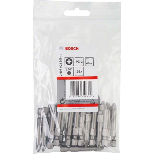 Біта Bosch Extra-Hart PZ2 x 49 мм (25 шт.) (2607002506)