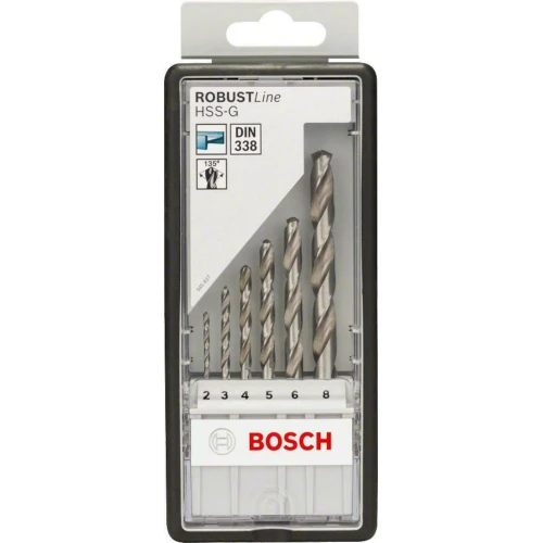 Набор спиральных сверл по металлу Bosch Robust Line HSS-G (6 шт.) (2607010529)