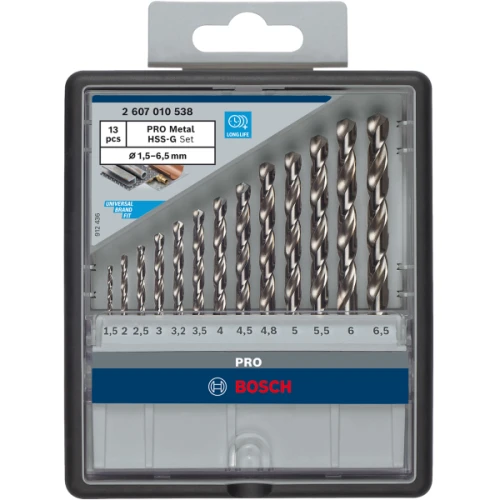 Набор сверл по металлу Bosch HSS-G Robust Line 1.5 – 6.5 мм (13 шт.) (2607010538)