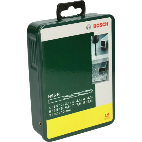 Набор сверл по металлу из быстрорежущей стали Bosch HSS-R 1.0 – 10 мм (19 шт.) (2607019435)
