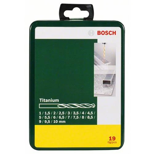 Набор сверл по металлу из быстрорежущей стали Bosch HSS- TiN 1.0 – 10 мм (19 шт.) (2607019437)