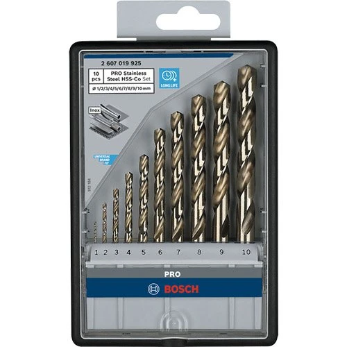 Набор сверл по металлу Bosch PRO Stainless Steel HSS-Co 1.0 – 10 мм (10 шт.) (2607019925)