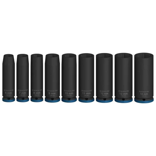 Набор ударных головок Bosch Pro Impact Socket Deep Set 1/4" 6-14 / 50 мм (9 шт.) (2608003035)