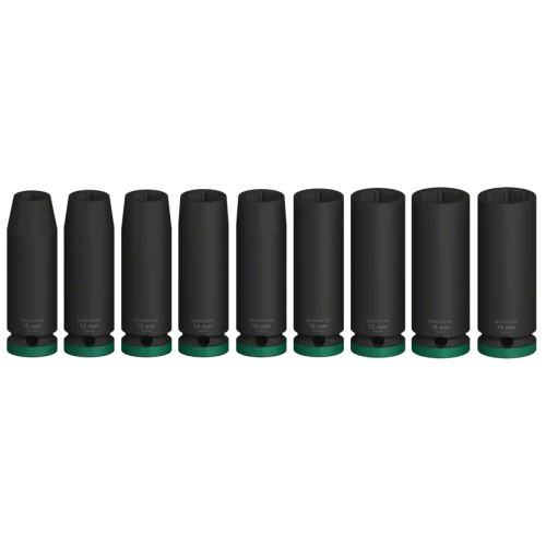 Набор ударных торцевых головок Bosch PRO Socket Deep 1/2" 10-19 / 77 мм (9 шт.) (2608003039)