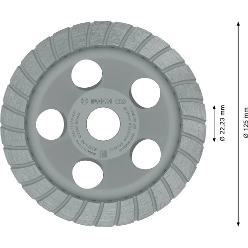 Чашка алмазна Bosch Best For Universal Turbo 125x22.23 мм (2608201231)