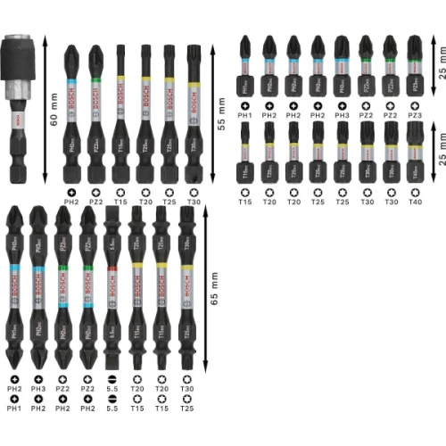 Набор ударных бит Bosch PRO Impact Set с держателем (31 шт.) (2608521U71)
