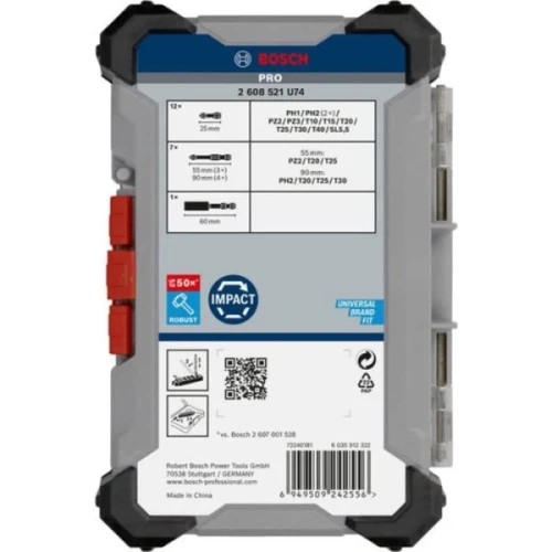 Набор ударных бит Bosch PRO Impact Set (20 шт.) (2608521U74)