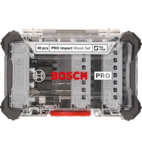 Набор ударных бит и сверл Bosch PRO Impact Wood с держателем (40 шт.) (2608521U87)