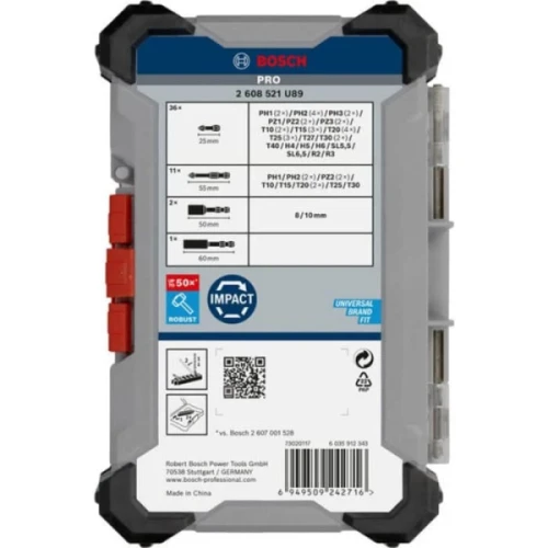 Набір ударних біт Bosch PRO Impact Set з тримачем (50 шт.) (2608521U89)