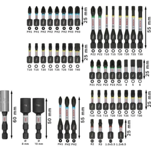 Набір ударних біт Bosch PRO Impact Set з тримачем (50 шт.) (2608521U89)