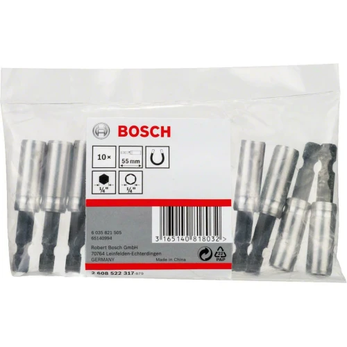 Универсальный магнитный держатель для бит Bosch HEX-1/4 x 55 мм (10 шт.) (2608522317)