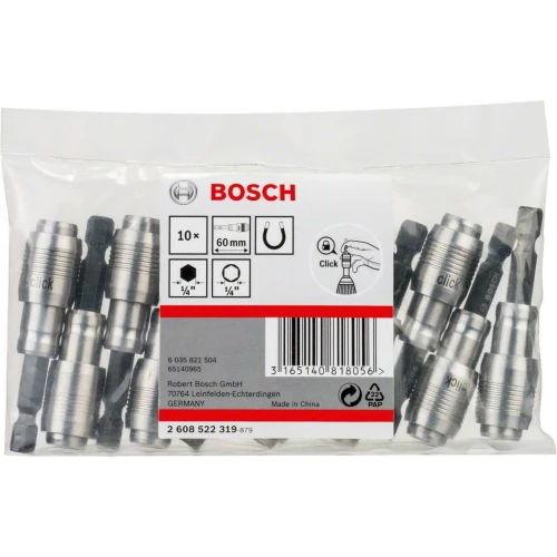 Универсальный магнитный держатель для бит Bosch One-Click HEX-1/4 x 14 x 60 мм (10 шт.) (2608522319)