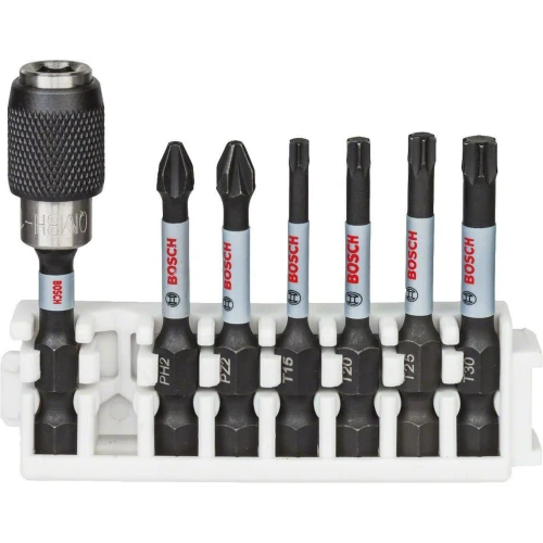 Набор ударных бит с держателем насадок Bosch Impact Control PH2/PZ2/T15/T20/T25/T30 x 50 мм (8 шт.) (2608522327)