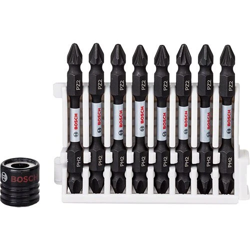 Ударная двусторонняя бита с магнитной муфтой Bosch Impact Control PH2 x PZ2 x 65 мм (9 шт.) (2608522334)
