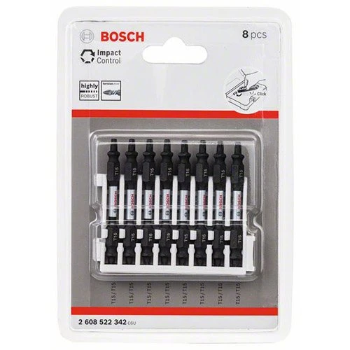 Ударная двусторонняя бита Bosch Impact Control T15 x T15 x 65 мм (8 шт.) (2608522342)