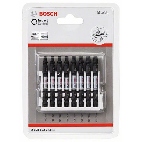 Ударная двусторонняя бита Bosch Impact Control T15-T20 x T25-T30 x 65 мм (8 шт.) (2608522343)