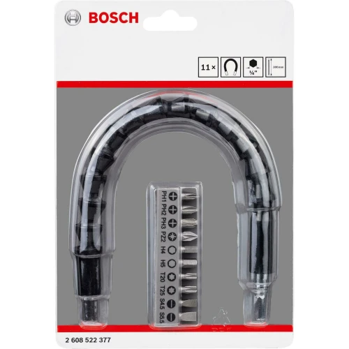 Набор бит с гибким прорезиненным удлинителем Bosch SDB HEX 300 мм 1/4" (25 мм x 10 шт.) (2608522377)