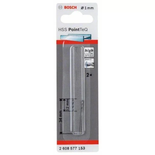 Сверло по металлу Bosch HSS PointTeQ 1.0 мм (2 шт.) (2608577153)