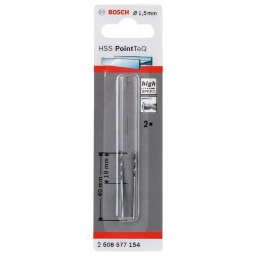Сверло по металлу Bosch HSS PointTeQ 1.5 мм (2 шт.) (2608577154)