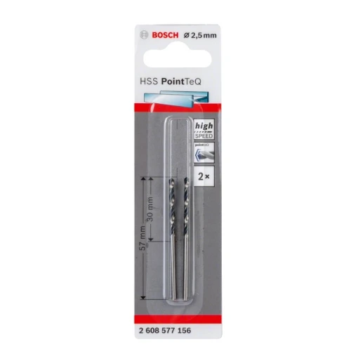 Сверло по металлу Bosch HSS PointTeQ 2.5 мм (2 шт.) (2608577156)