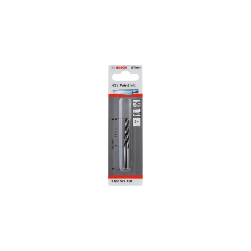 Свердло по металу Bosch HSS PointTeQ 3.0 мм (2 шт.) (2608577158)