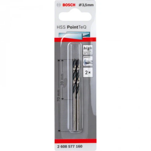 Сверло по металлу Bosch HSS PointTeQ 3.5 мм (2 шт.) (2608577160)