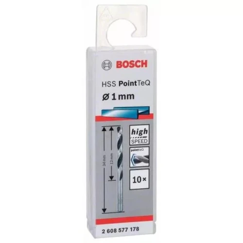 Сверло по металлу Bosch HSS PointTeQ 1.0 мм (10 шт.) (2608577178)