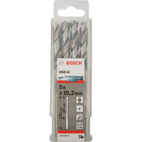 Сверло по металлу из Bosch PRO Metal HSS-G 10.2x87x133 мм (5 шт.) (2608585523)
