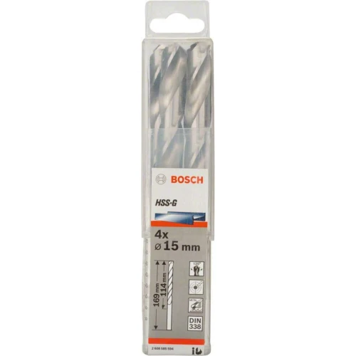 Сверло по металлу из Bosch PRO Metal HSS-G 15x114x169 мм (4 шт.) (2608585594)