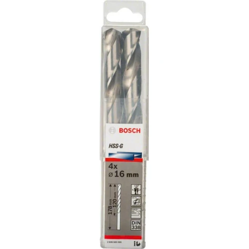 Сверло по металлу из Bosch PRO Metal HSS-G 16x120x178 мм (4 шт.) (2608585595)