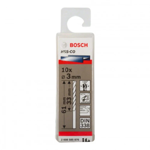 Сверло по металлу Bosch PRO Stainless Steel HSS-Co 3.0x61 мм (10 шт.) (2608585876)